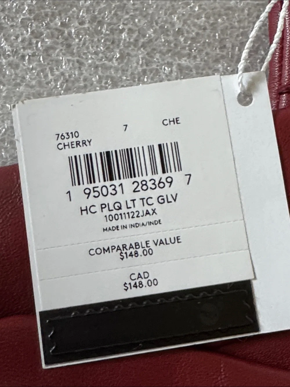 NWT Cherry Tech Coach Leather Touchscreen Gloves with Signature Charm